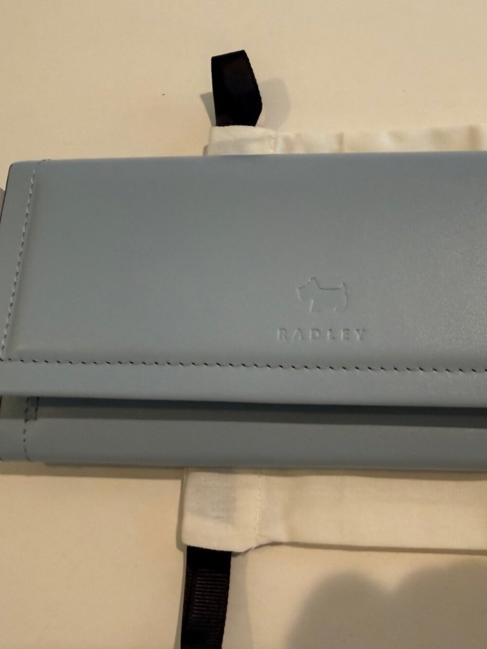 RADLEY LONDON Leather Heritage Border Large Flap Over Wallet, light blue